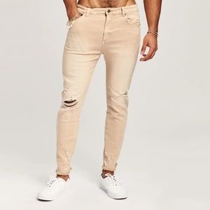 NWT Seroya NYC Diego Tapered Crop Jeans in Sand Dune 29 x 28